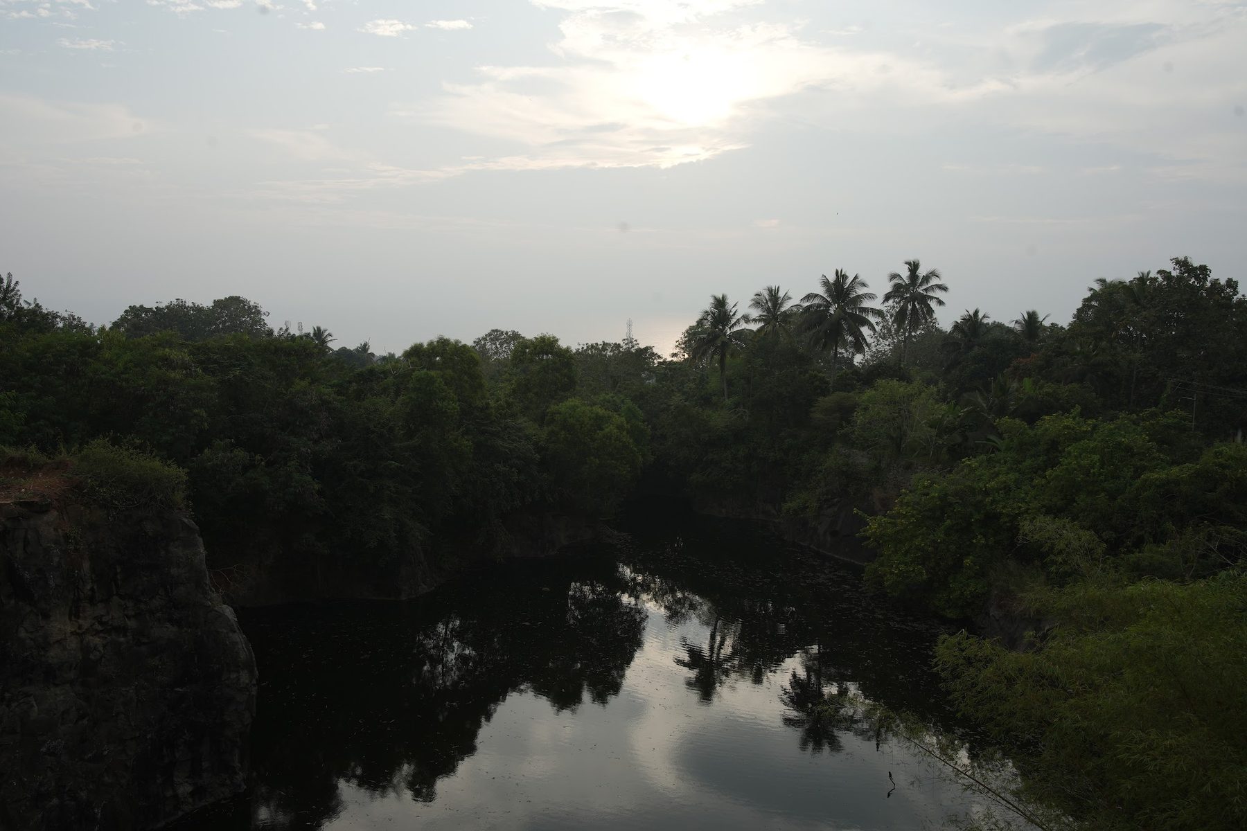 The freshwater lagoon below Casa at first light